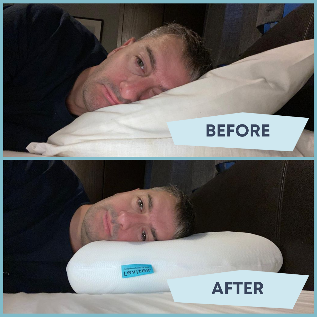 before after pillow positioning for shoulder pain
